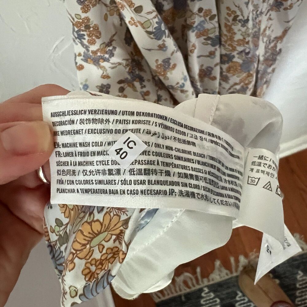 NWT Abercrombie & Fitch Floral Midi Dress Tie Front Sleeveless Cottagecore Sz S - Picture 9 of 12